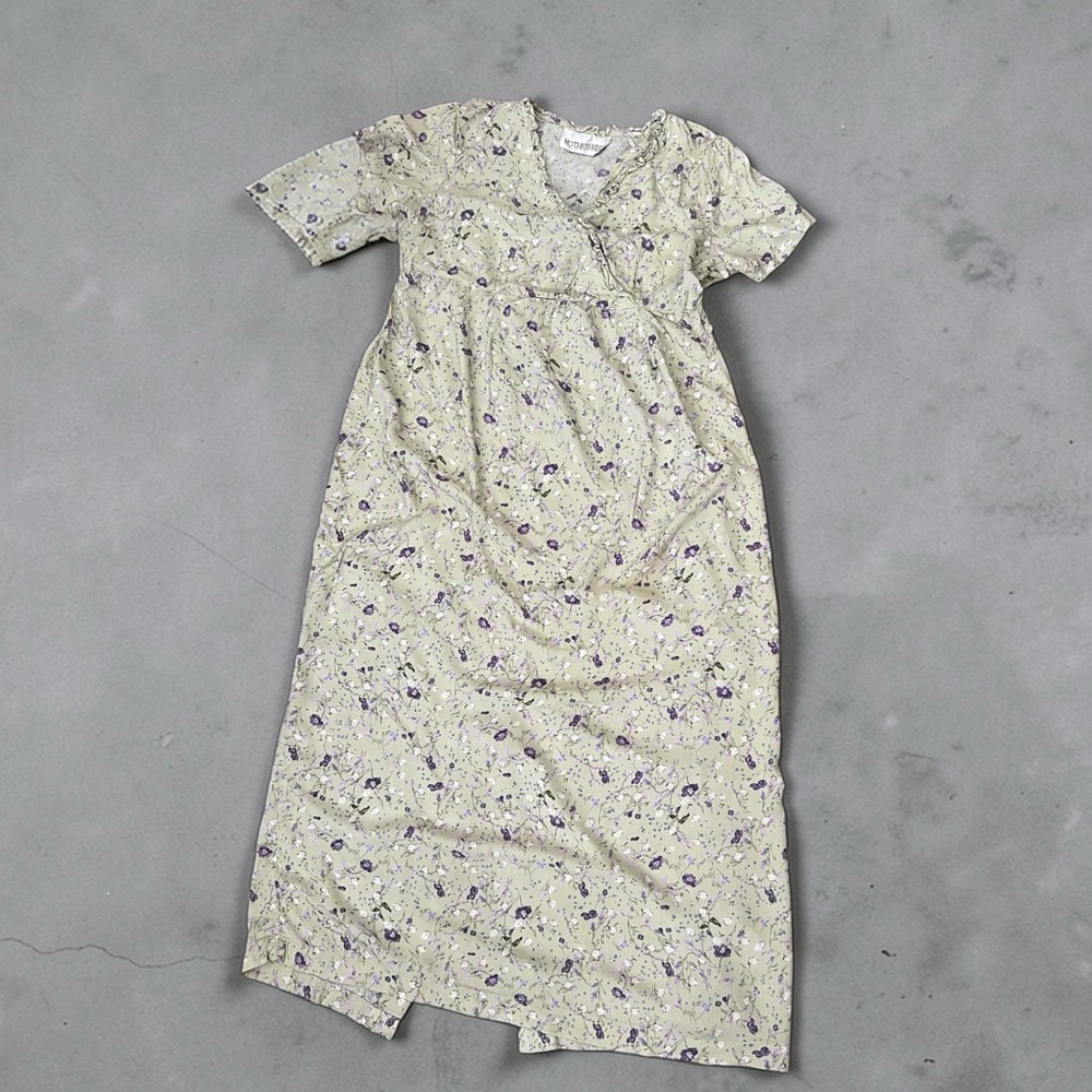 Motherhood Maternity Floral V-Neck Maxi Dress in Light Sage - M - Picture 2 of 5
